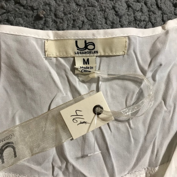 Flowy White Lace/Button Up Peplum Top - Picture 2 of 5